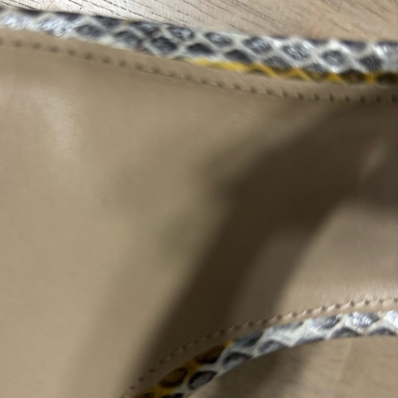 Via Spiga Women's Snakeskin Wedge Heel Sandals - Beige and Gray 7M - Picture 4 of 8